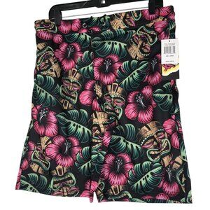 Good Vibes By Drill Clothing Company Shorts Mens Size Large Tiki Floral Hawaiian